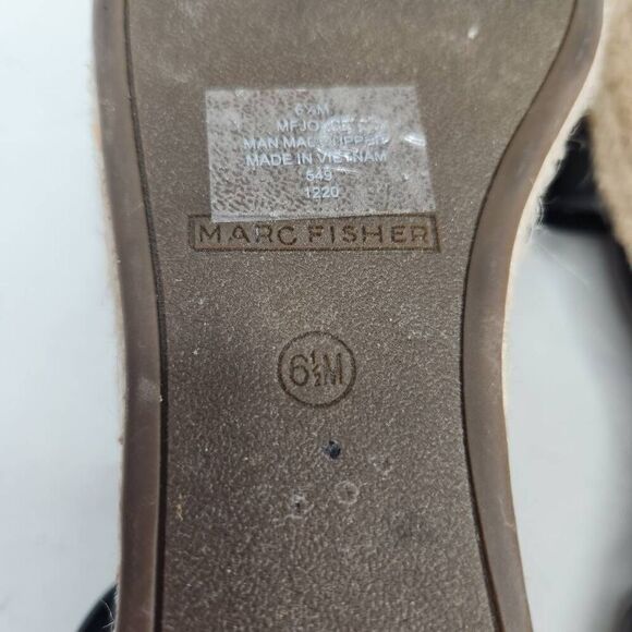 Marc Fisher Womens Black Joyce Espadrille Strappy Platform Sandal Size 6.5M - Picture 8 of 9